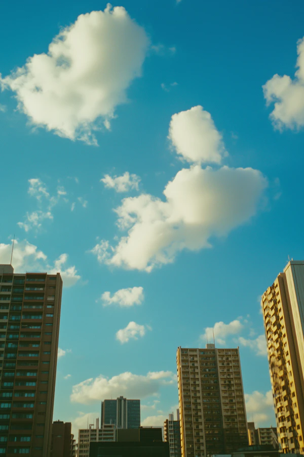 Urban Skyline Under Blue Sky