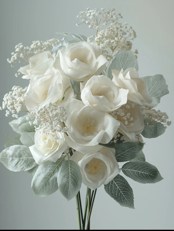 Elegant White Roses