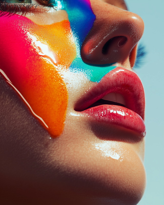 Colorful Face Close-Up