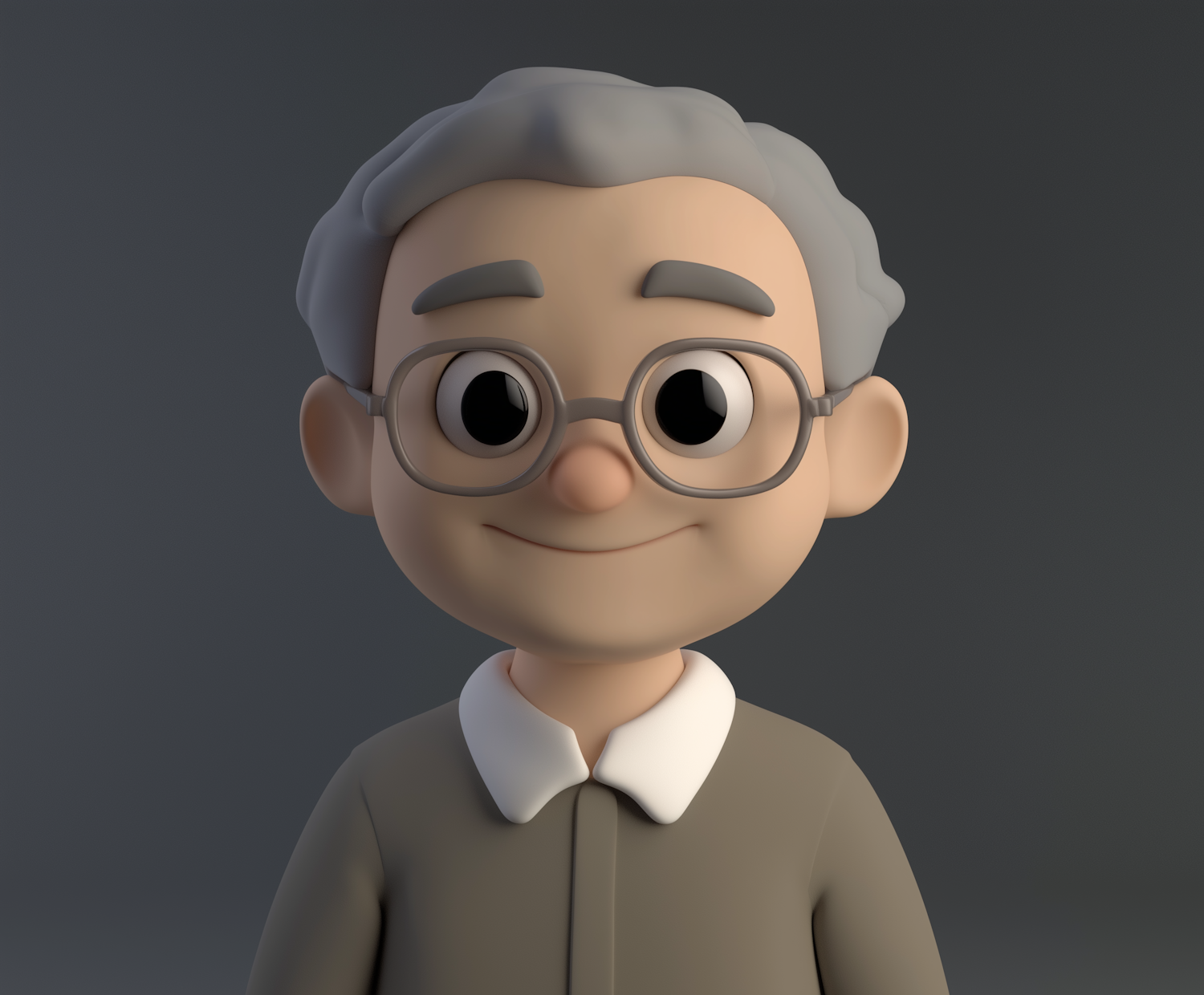 3D Rendered Elderly Male Character