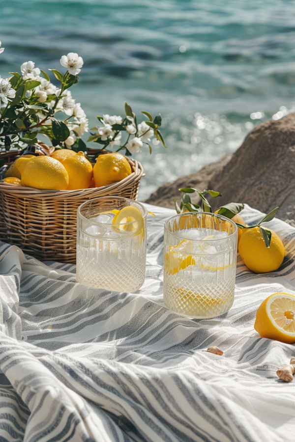 Seaside Picnic Scene