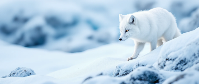 Arctic Fox in Snowy Landscape