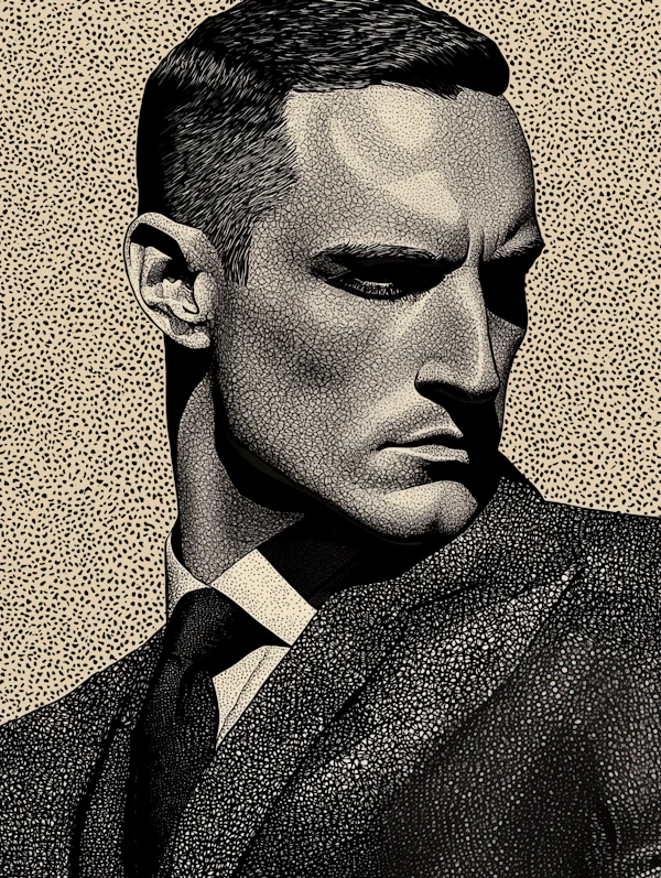 Stippled Portrait of a Man