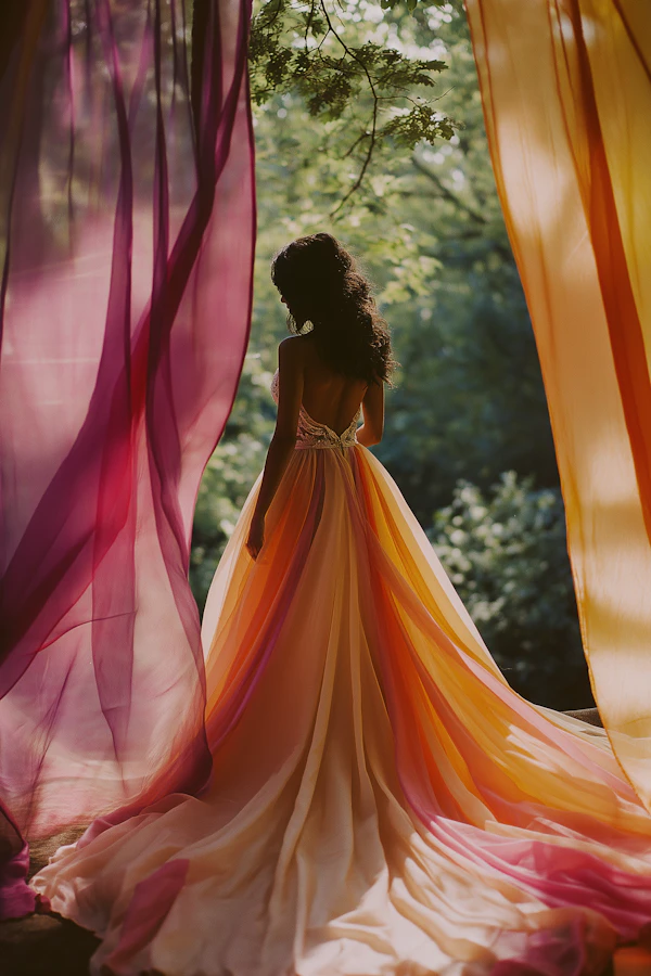 Woman in Flowing Gown