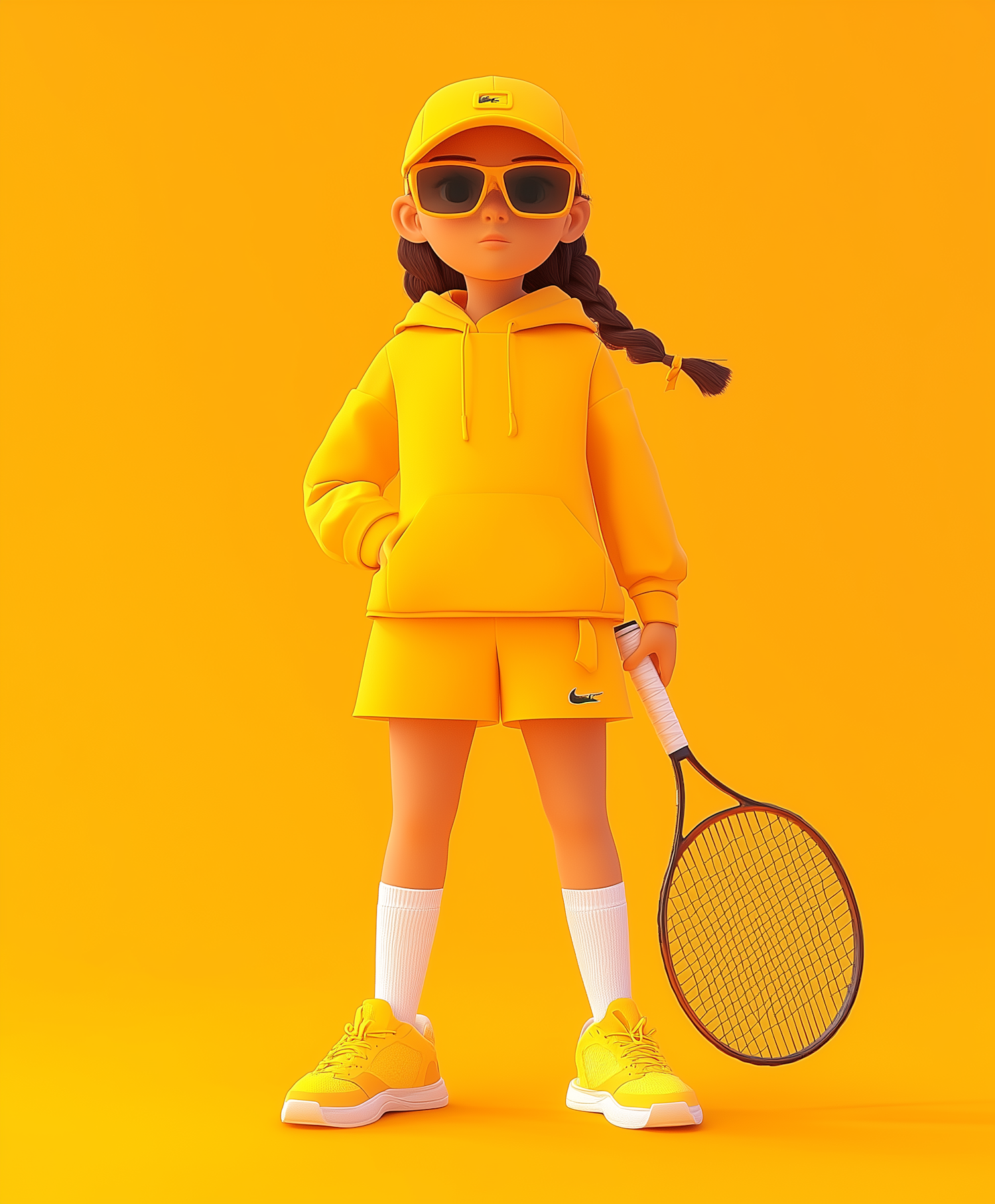 Stylized Sporty Girl in Yellow