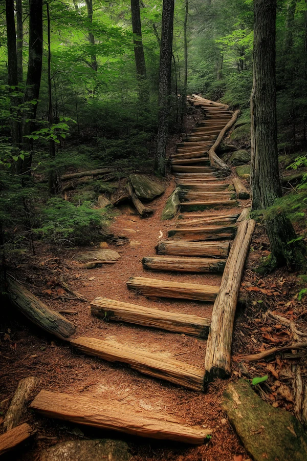Serene Forest Staircase