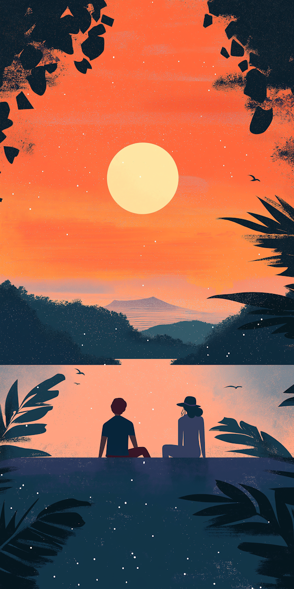 Serene Sunset Silhouettes