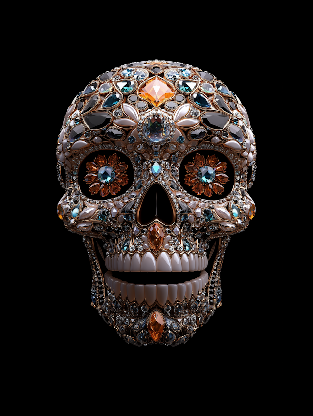 Gemstone Adorned Skull