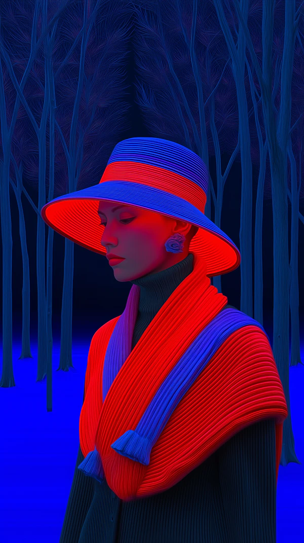 Neon Hat Portrait