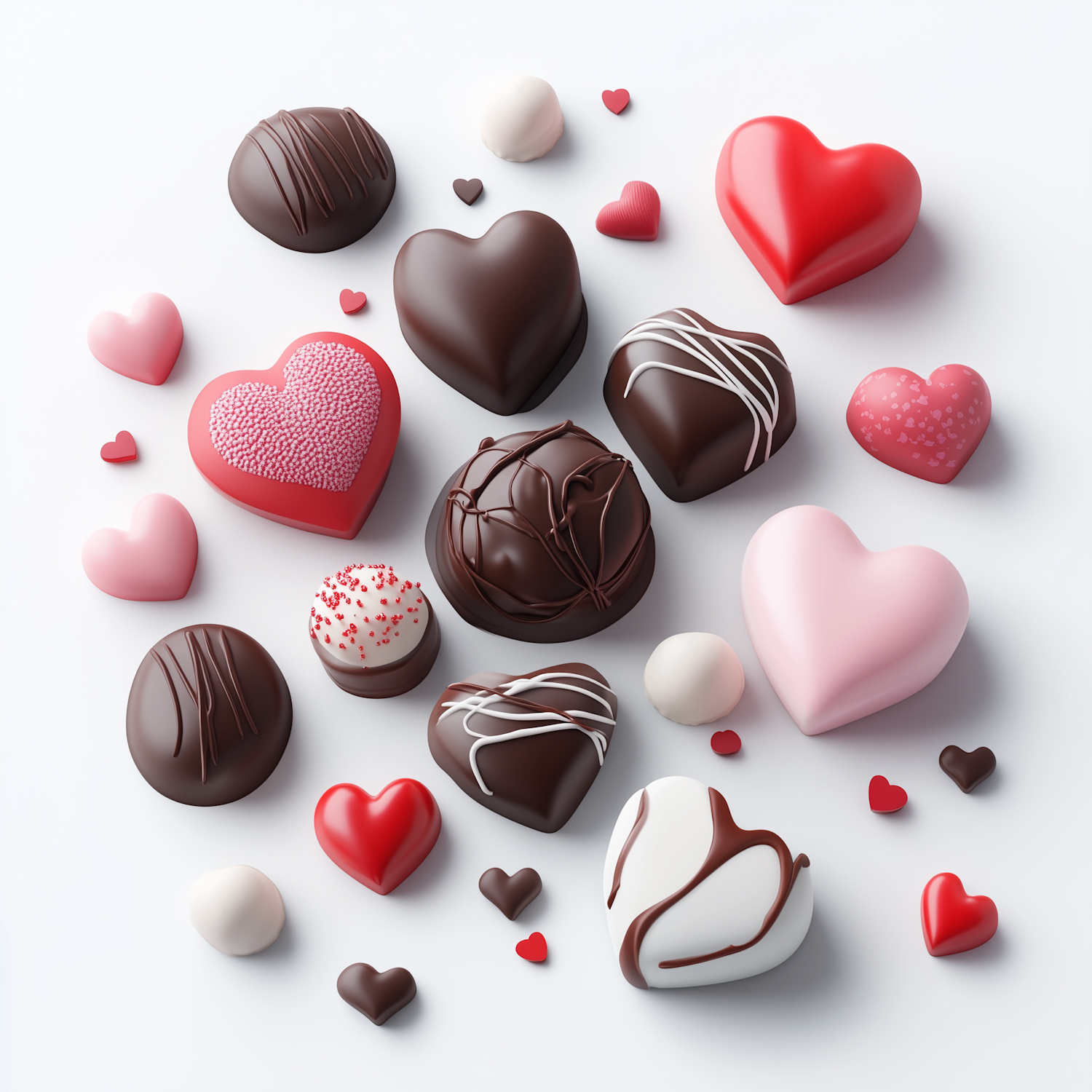 Heart-Shaped Chocolates and Candies