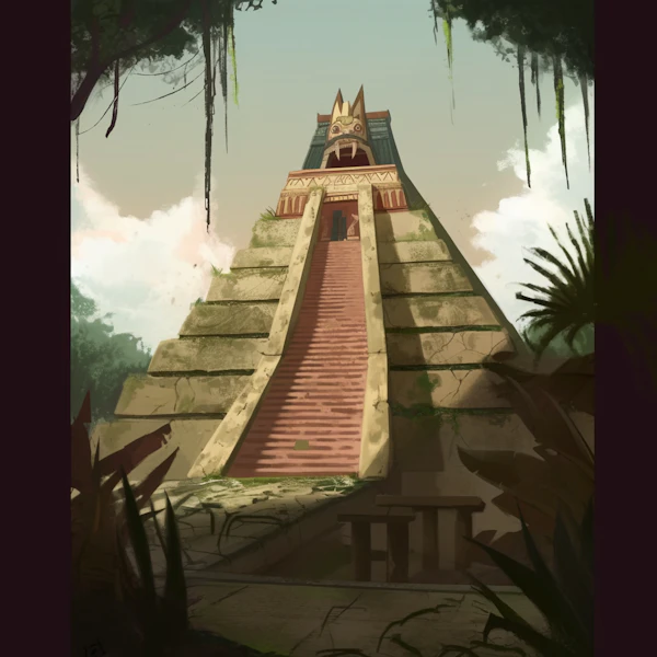 Ancient Pyramid in Jungle