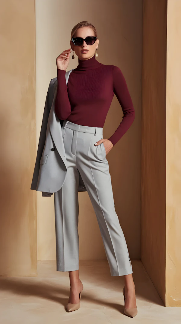 Stylish Woman in Minimalist Setting
