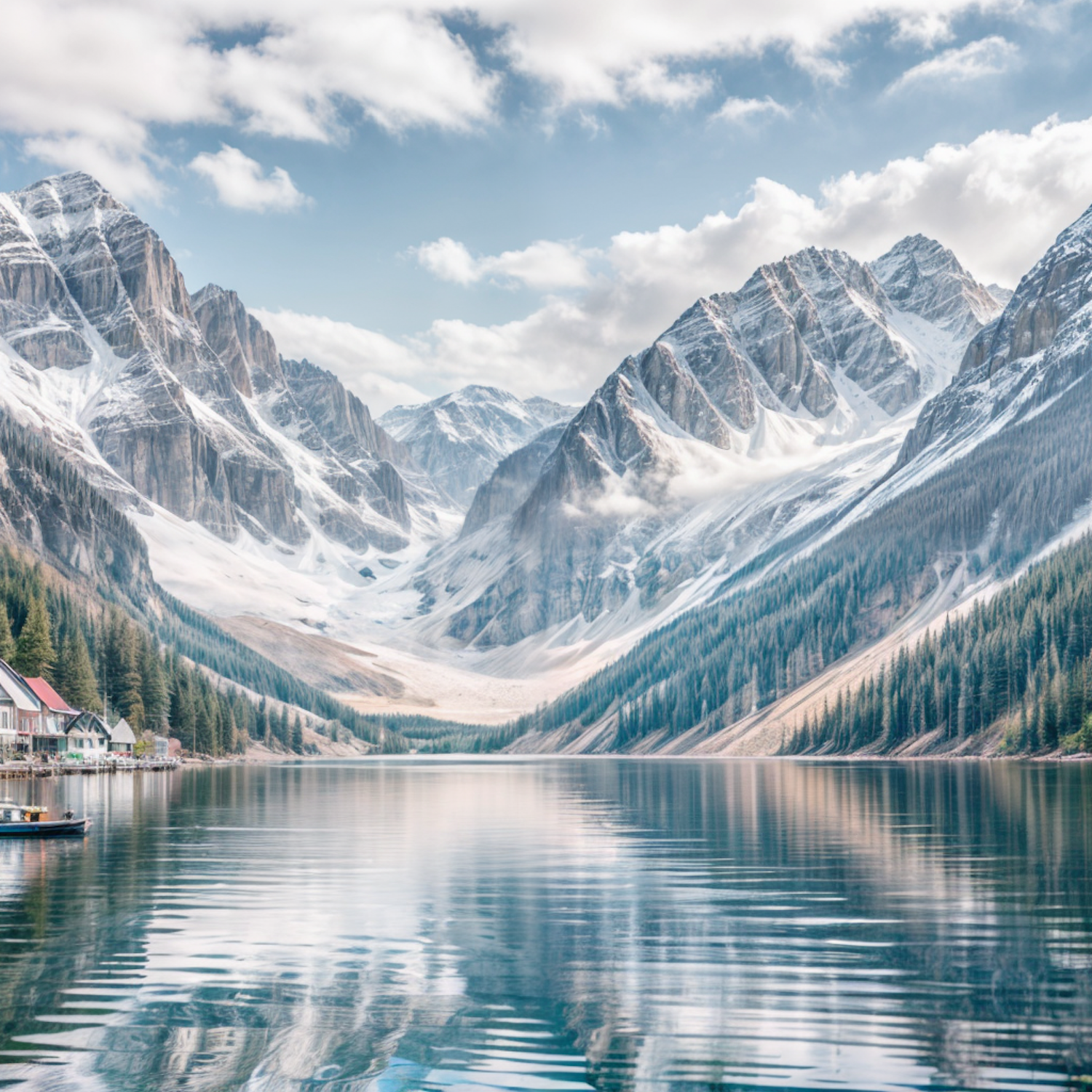 Mountain Reflections in Tranquil Lake