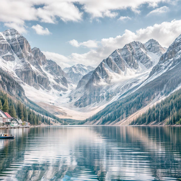 Mountain Reflections in Tranquil Lake