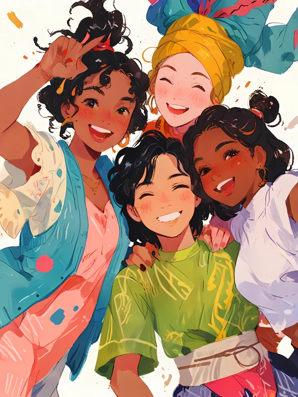 Group Smiling Illustration