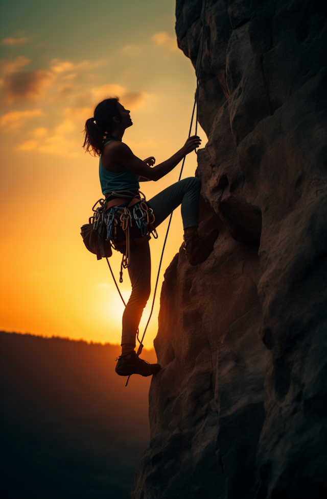 Climber's Silhouette at Twilight