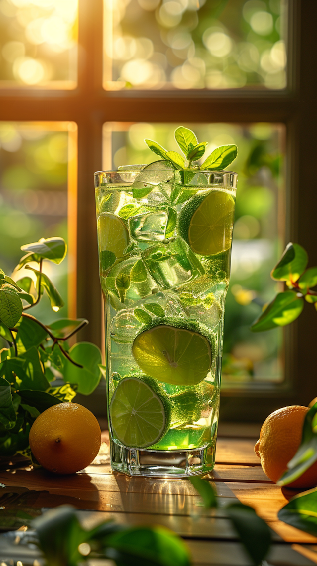 Refreshing Lime and Mint Beverage