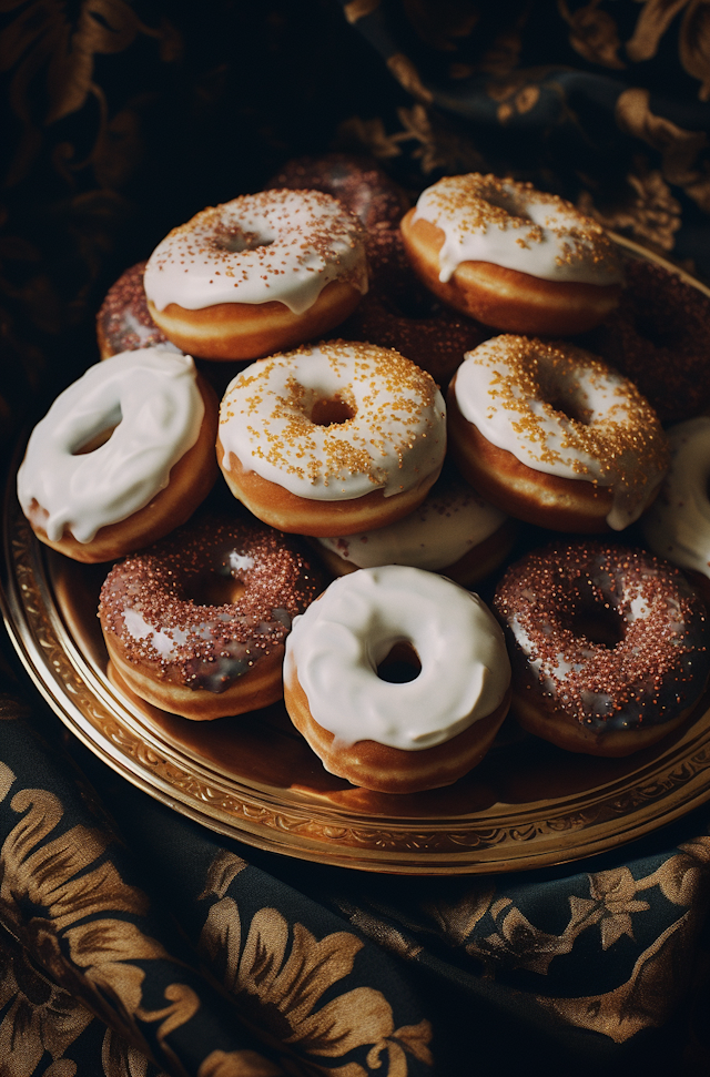 Opulent Golden Donut Delights