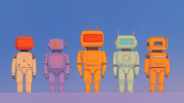 Colorful Retro-Futuristic Robots