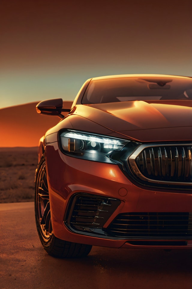 Sleek Modern Car at Sunset