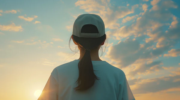 Woman Gazing at Sunset