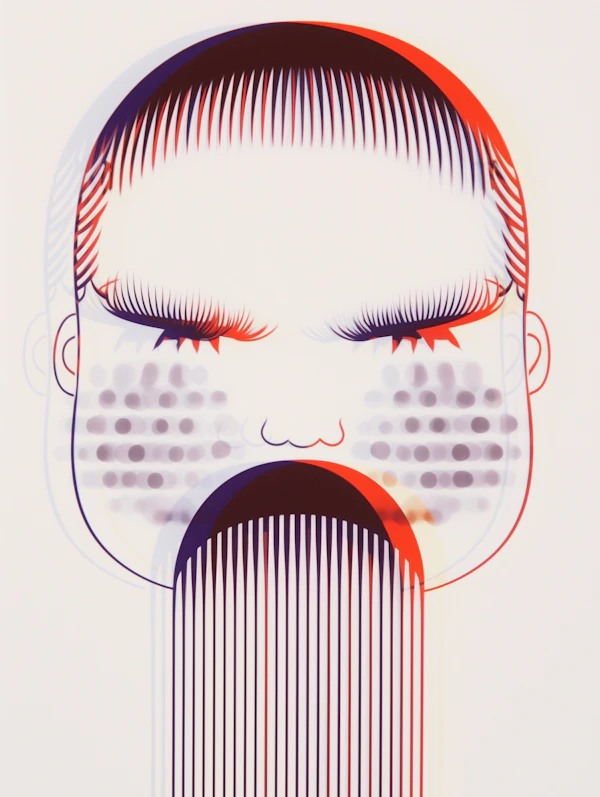 Stylized Human Face Illustration