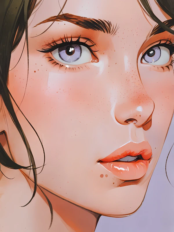 Close-up Illustration of a Human Face