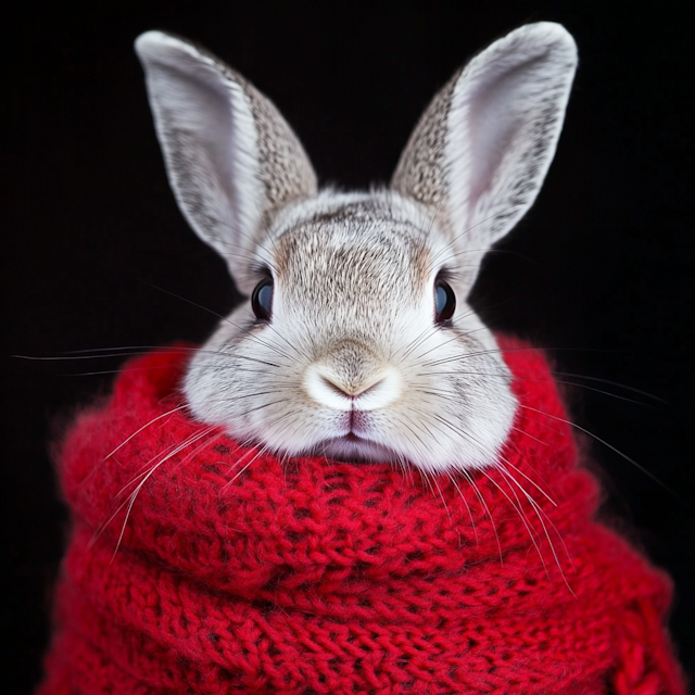 Rabbit in Red Scarf