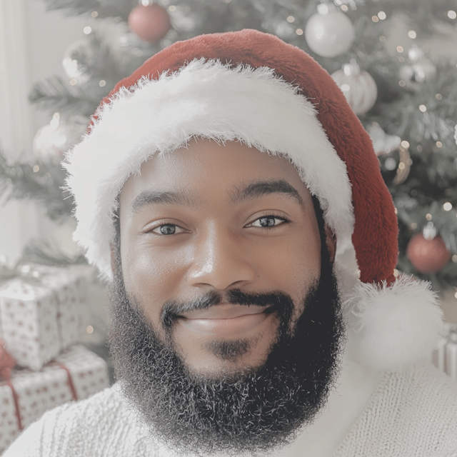 Festive Man with Santa Hat