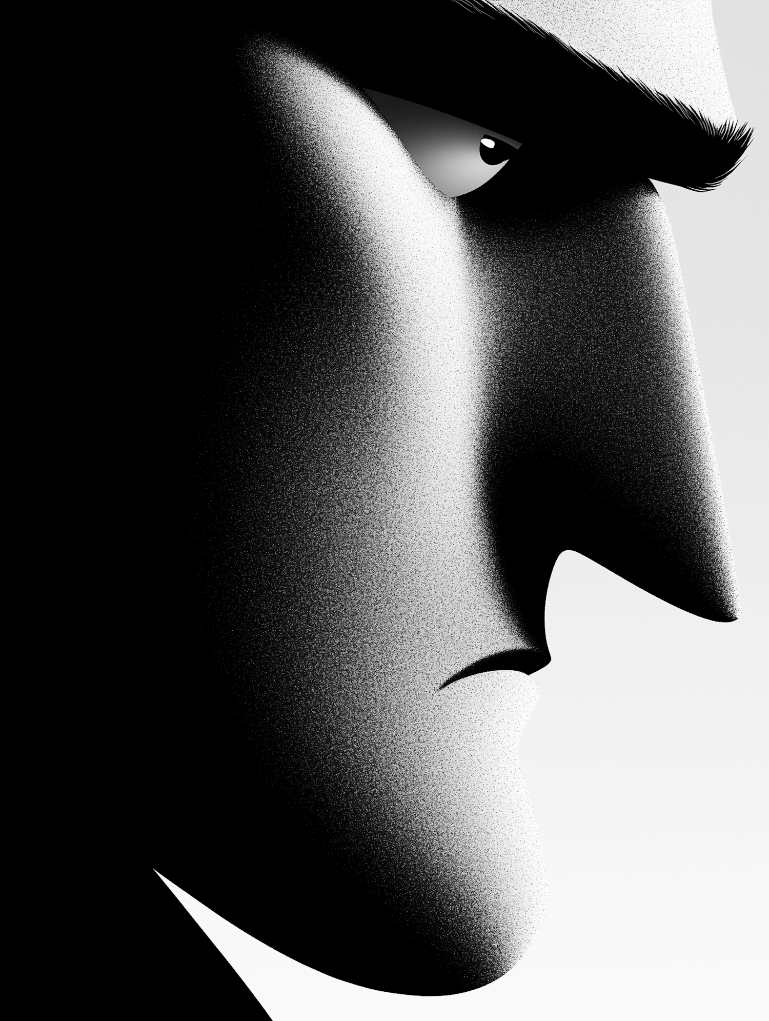 Monochromatic Profile Portrait