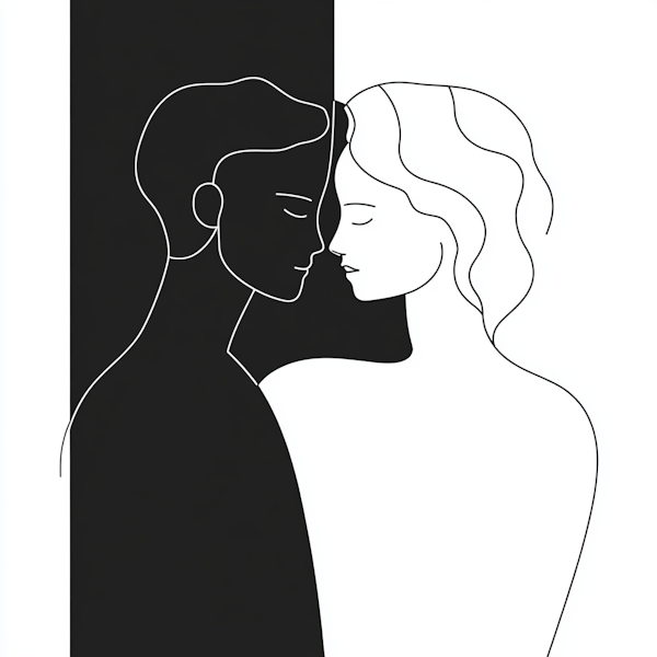 Silhouette Illustration of Couple