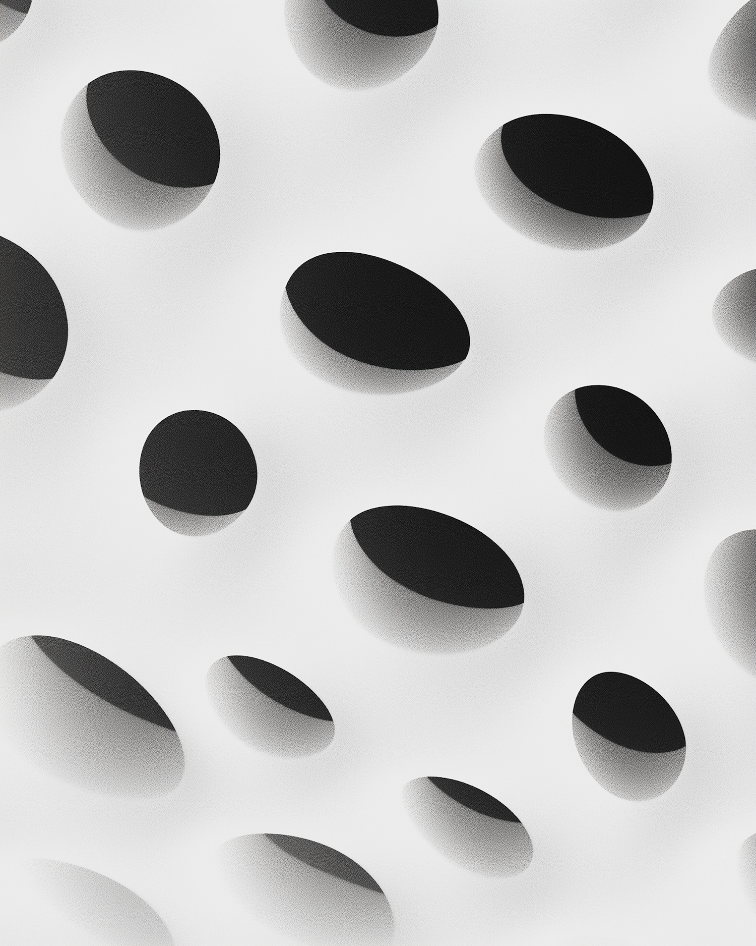 Abstract Black Ovals on White