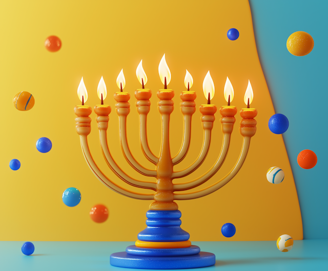 Vibrant Menorah Celebration