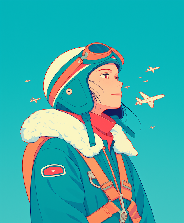 Young Aviator in Vintage Gear