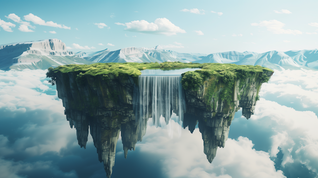 Floating Island with Waterfall