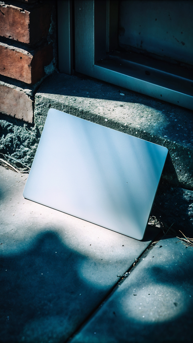 Sleek Laptop on Concrete Surface