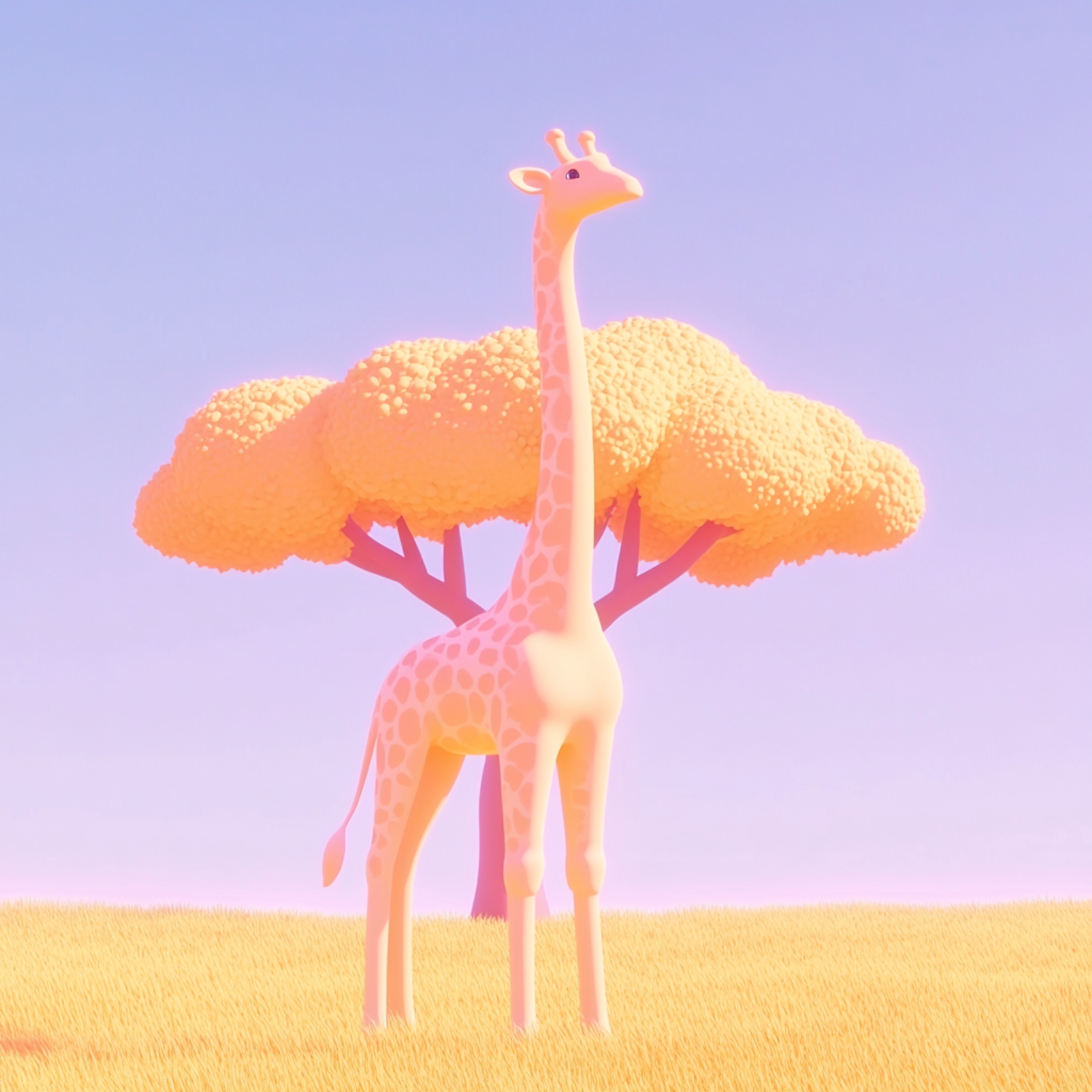 Dreamlike Pastel Giraffe