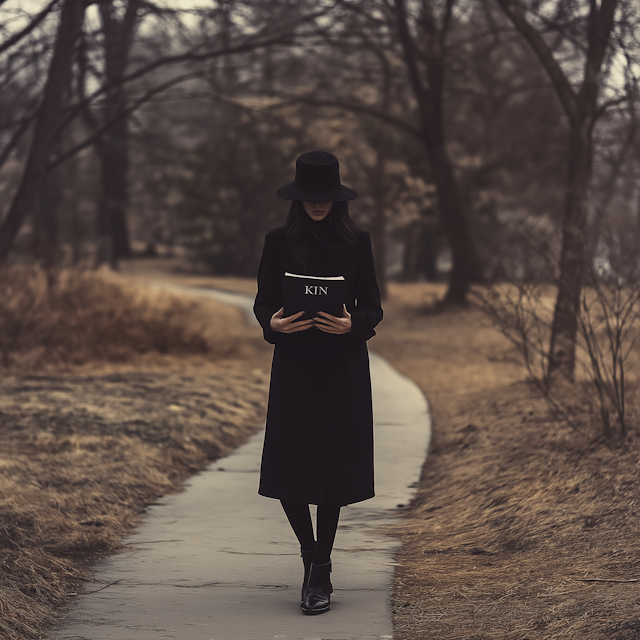 Solitary Figure in Desolate Landscape