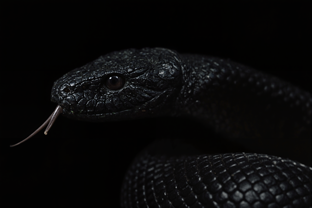 Close-up of Black Snake