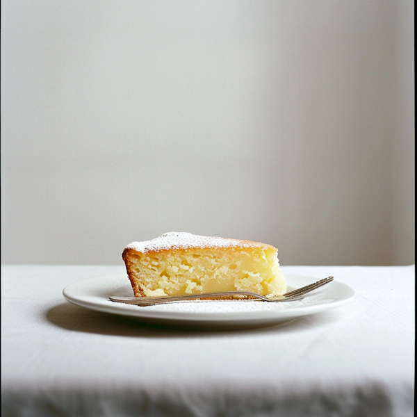 Simple Elegance: Slice of Cake on White Plate