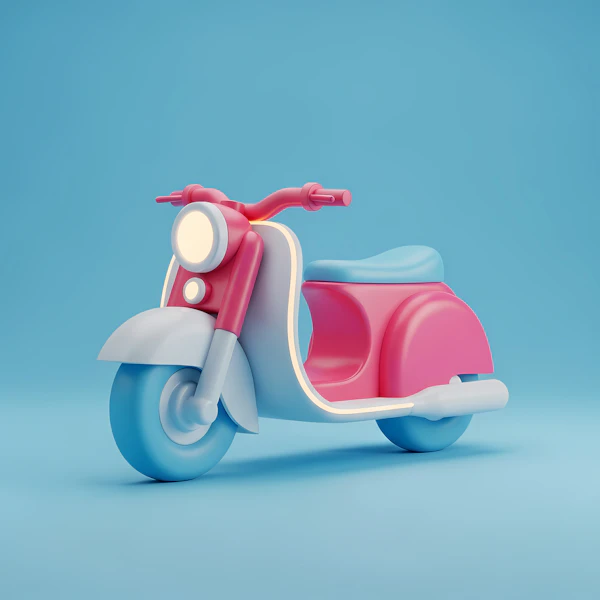 Retro Scooter Illustration