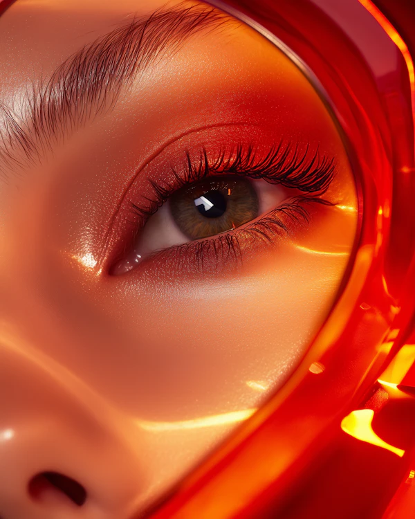 Close-up of a Human Eye with Artistic Elements