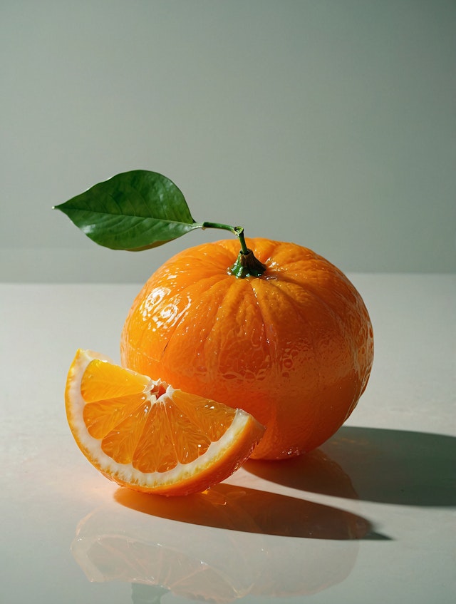 Vibrant Orange Fruit with Slice