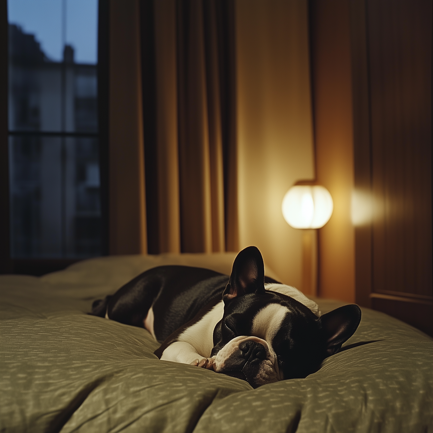 Serene Boston Terrier Sleeping