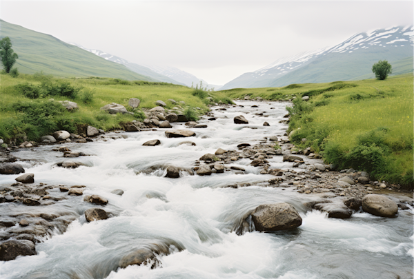 Serene Mountain Rapids