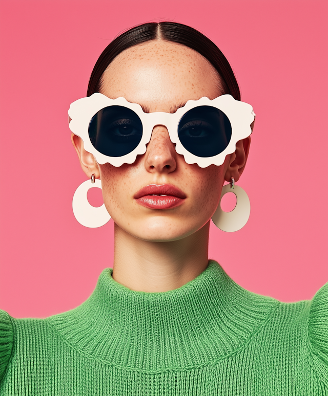 Fashion Portrait with Bold Sunglasses