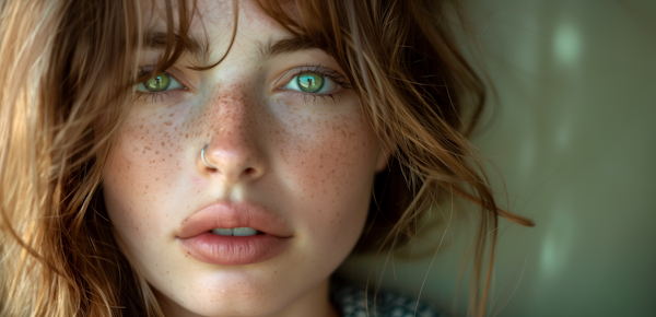 Intimate Portrait of a Freckled Individual