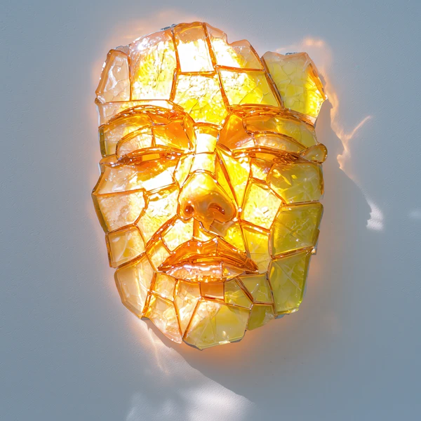 Glass Face Sculpture