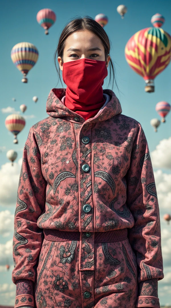 Person with Hot Air Balloons