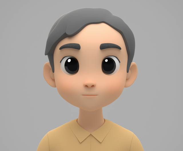 3D Modeled Young Boy Portrait